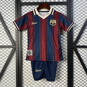 25 26 Kids Modernist FC Barcelona Polo Long Sleeve Jersey - Front