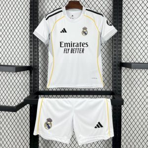 25 26 Kids Real Madrid Home Jersey - Front