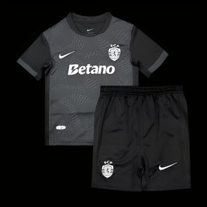 25 26 Kids Sporting Lisbon Forth Black Jersey - Front