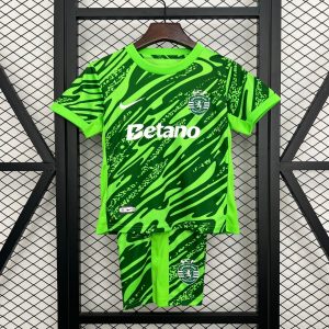 25 26 Kids Sporting Lisbon Goalkeeper Green Jersey - Front