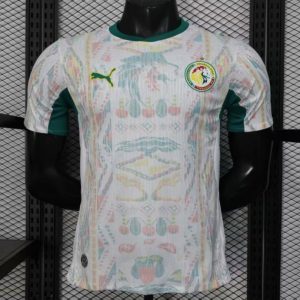 25 26 Player Version Senegal Away White with African Traditional Pattern Jersey - Front