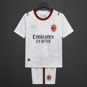 26 27 Kids AC Milan Away White Jersey - Front