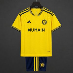 26 27 Kids Al-Nassr Home Yellow Jersey - Front