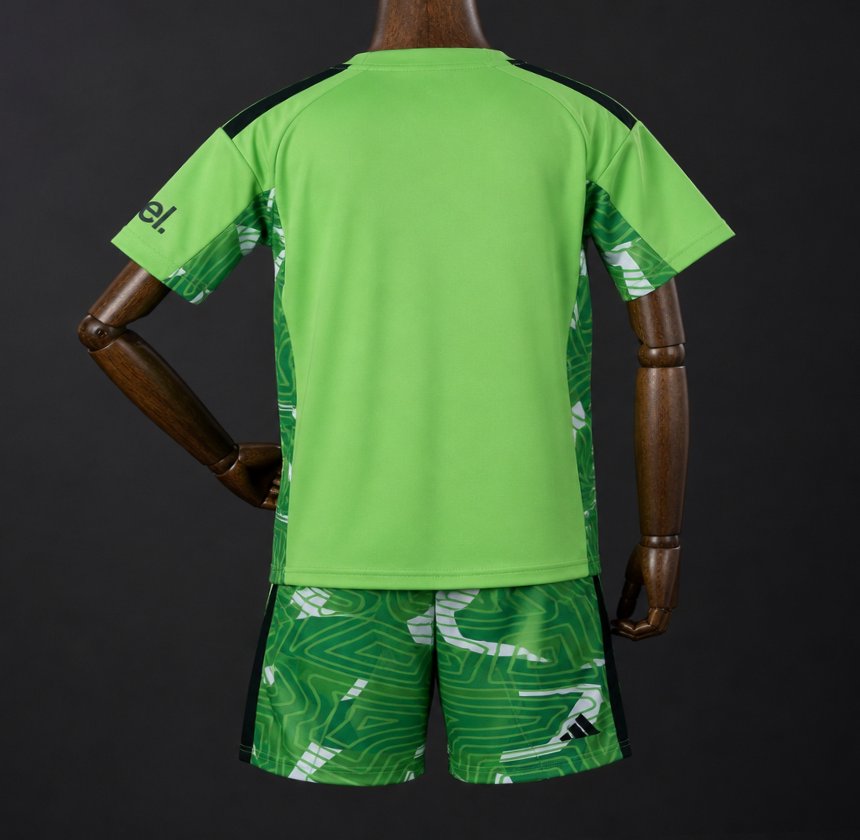 26 27 kids arsenal goalkeeper neon green dark green jersey back 26 27 Kids Arsenal Goalkeeper Neon Green Dark Green Jersey - Back