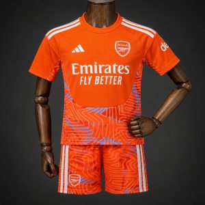 26 27 Kids Arsenal Goalkeeper Orange Jersey - Front