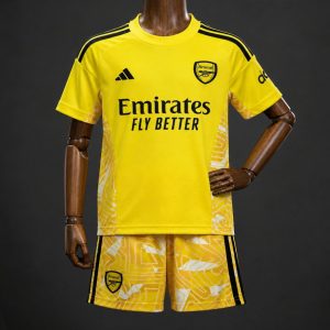 26 27 Kids Arsenal Goalkeeper Yellow White Jersey - Front
