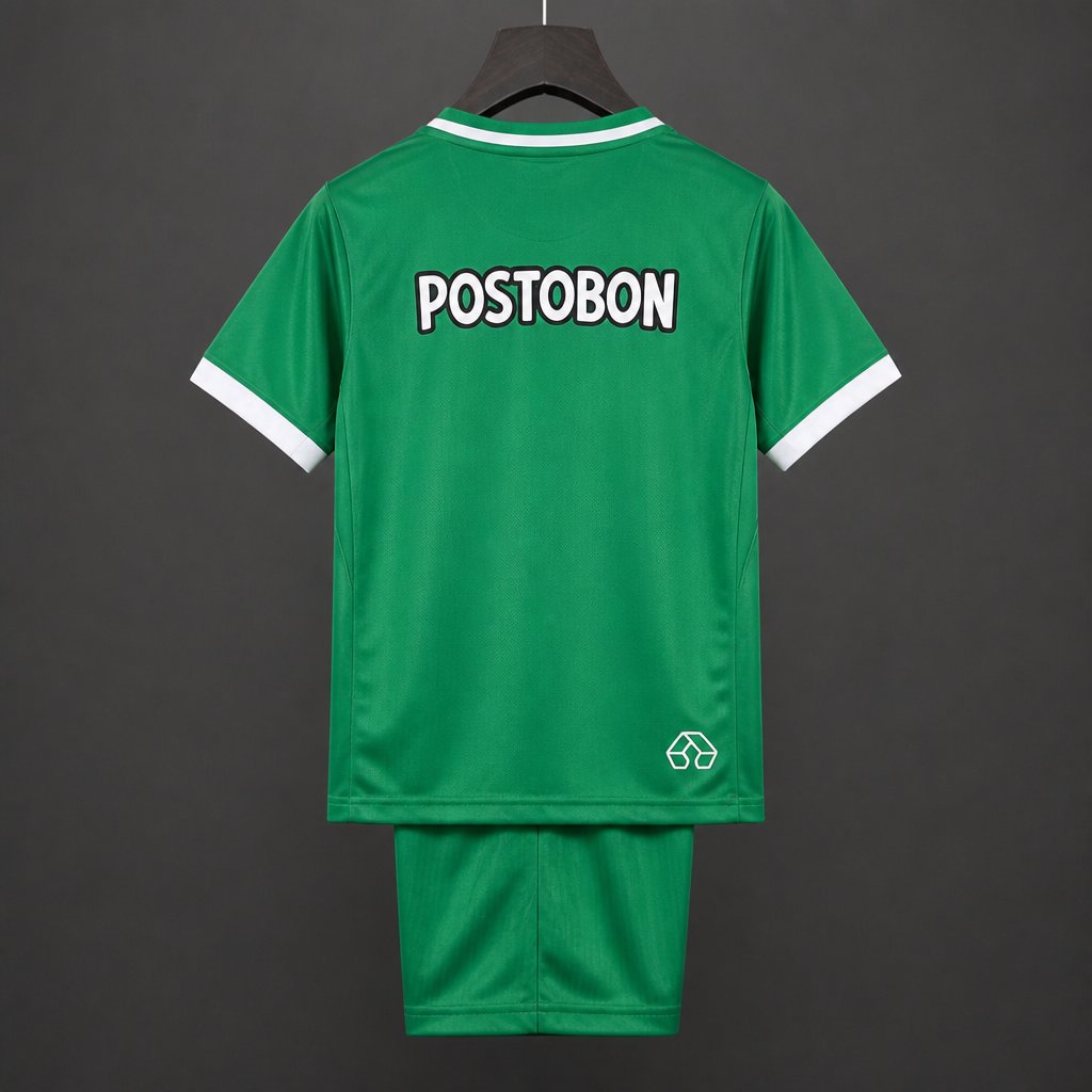 26 27 kids atletico nacional home green stripes kits jersey back 26 27 Kids Atletico Nacional Home Green Stripes Kits Jersey - Back