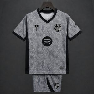 26 27 Kids Barcelona Goalkeeper Grey Jersey - Front