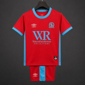 26 27 KIDS Blackburn Rovers Away Red Jersey - Front