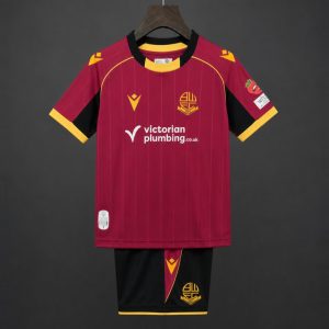 26 27 Kids Bolton Wanderers Away Red Jersey - Front