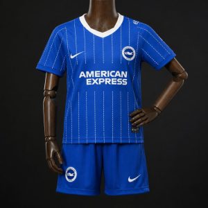 26 27 Kids Brighton Hove Aibion Home Blue Jersey Kit - Front