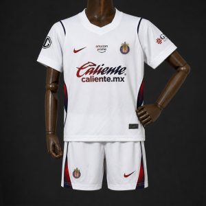 26 27 Kids Chivas Away White Kits Jersey - Front