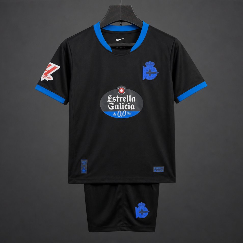 26 27 kids deportivo la coruna away black jersey front 26 27 KIDS Deportivo La Coruna Away Black Jersey - Front