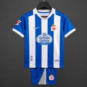 26 27 KIDS Deportivo La Coruna Home Jersey - Front