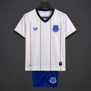 26 27 KIDS Everton Away White Jersey - Front