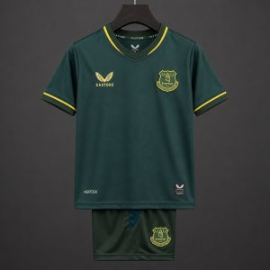 26 27 Kids Everton Third Green Jersey - Front