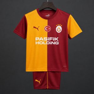 26 27 Kids Galatasaray Home Red Yellow Kits Jersey - Front