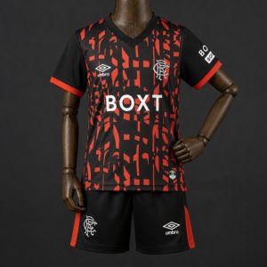 26 27 Kids Glasgow Rangers Third Jersey - Front
