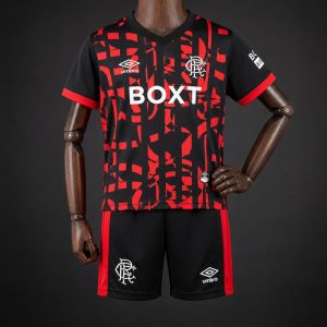 26 27 Kids Glasgow Rangers Third Jersey-2 - Front