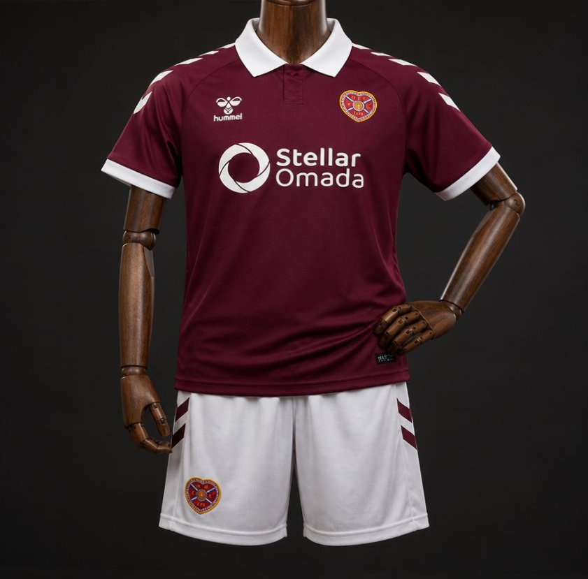 26 27 kids heart of midlothian maroon home jersey front 26 27 Kids Heart of Midlothian Maroon Home Jersey - Front