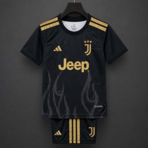 26 27 Kids Juventus Black Third Jersey - Front