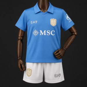 26 27 Kids Kits Napoli Home Blue Jersey - Front