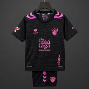 26 27 Kids Mรกlaga CF Away Black Pink Jersey - Front
