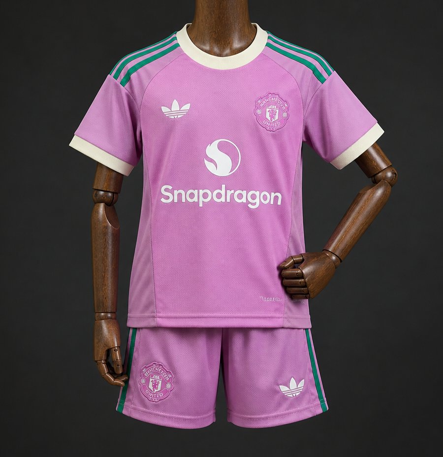 26 27 kids manchester united purple goalkeeper jersey front 26 27 Kids Manchester United Purple Goalkeeper Jersey - Front