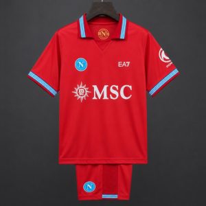 26 27 Kids Napoli Away Red Jersey - Front