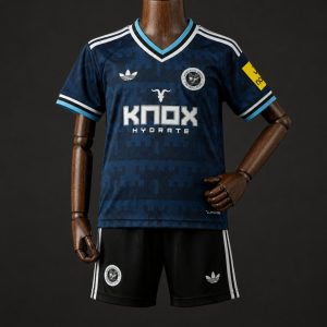 26 27 Kids Newcastle United Away Navy Blue Jersey Kit - Front