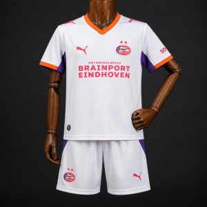 26 27 Kids PSV Eindhoven Away White Kit - Front
