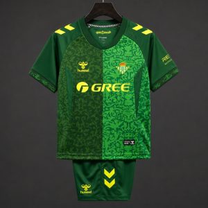 26 27 Kids Real Betis Away Green Jersey - Front