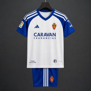 26 27 Kids Real Zaragoza Home Jersey - Front