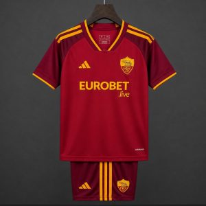 26 27 Kids Roma Home Maroon Kits Jersey - Front