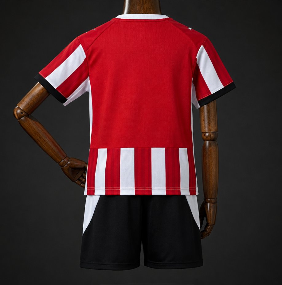 26 27 kids southampton fc red & white vertical stripes home jersey kit back 26 27 Kids Southampton FC Red & White Vertical Stripes Home Jersey Kit - Back
