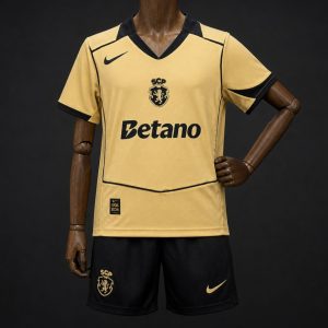 26 27 Kids Sporting CP Lisbon Away Total 90 Gold Jersey - Front