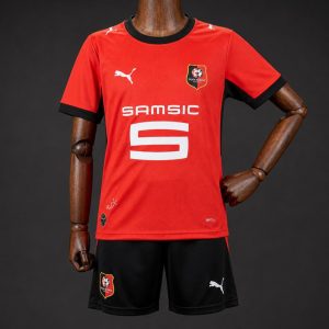 26 27 Kids Stade Rennais Red Jersey - Front