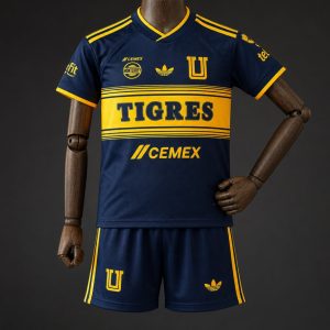 26 27 Kids Tigres UANL Navy Blue Jersey Kit - Front