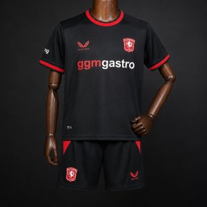 26 27 Kids Twente Away Black Jersey Kit - Front