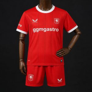 26 27 Kids Twente Home Red Jersey Kit - Front