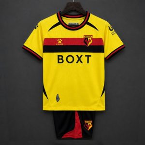 26 27 Kids Watford Home Yellow Jersey Kit - Front