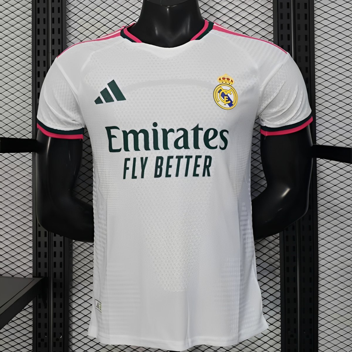 26 27 player version real madrid home white pink black jersey front 26 27 Player Version Real Madrid Home White Pink Black Jersey - Front