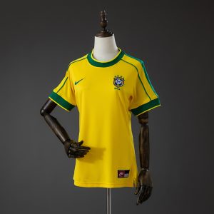 Brazil 1998 Home Women's Retro Jersey S-XXL - Front