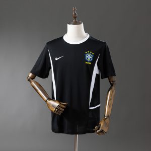 Brazil 2002 Goalkeeper Black Jersey S-XXL - Front