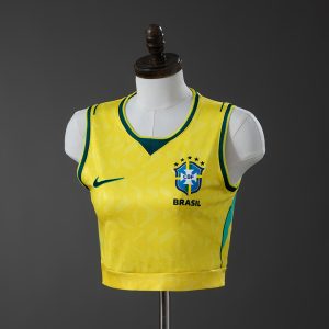 Brazil 2026 Women's Crop Tank Top Home Jersey S-XXL - Front