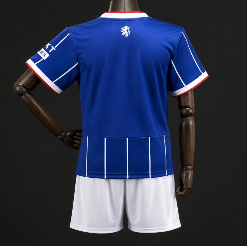 kids 26 27 rangers fc blue pinstripe home jersey kit back Kids 26 27 Rangers FC Blue Pinstripe Home Jersey Kit - Back