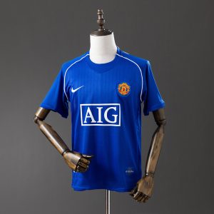 M-U 07 08 Goalkeeper Blue Retro Jersey S-XXL - Front