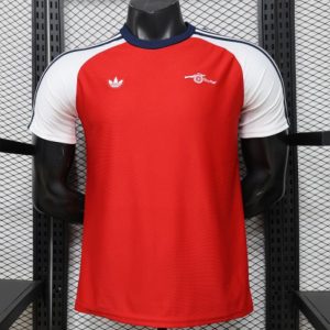 Player Version 2026 Arsenal x Adidas Originals Red with White Raglan Sleeve Home Jersey - Front