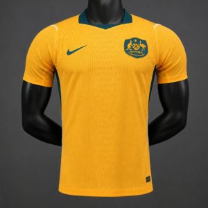 Player Version 2026 Australia Gold with Teal Collar Home Jersey - Front