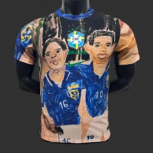 Player Version 2026 Brazil Blue with Marta & Mia Hamm Portrait Jersey - Front